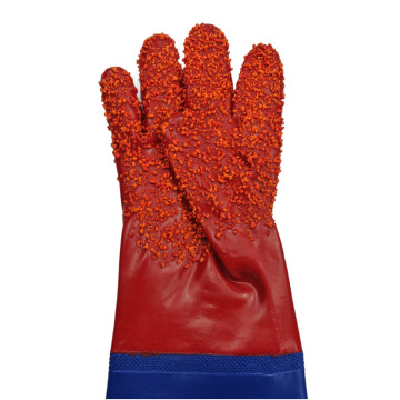 Imperméable en PVC granulé rouge avec manches gants 60cm