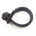 Mens Fashion Monkey Fist Knot Brown Leather Bracelet