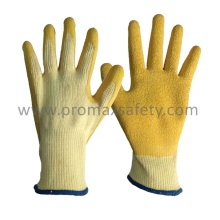 10 calibre Bege Tc Shell Yellow Crinkle Latex Palm Coated Gloves