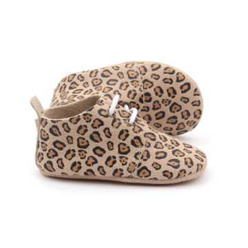 Großhandel Echtes Leder Leopard Babyschuhe Oxford Schuhe