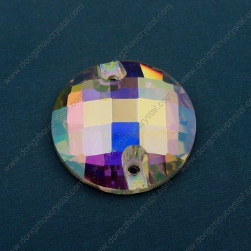 14mm 16mm Round Flat Back Sew on Stones with Holes