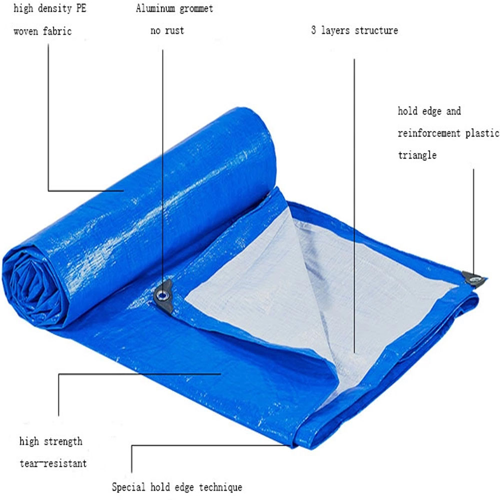 Blue White Tarpaulin Mineral Products Cover 