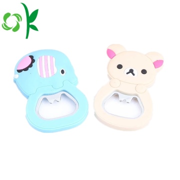 Cute Character Silicone Custom Logo Bottle Opener Magnet