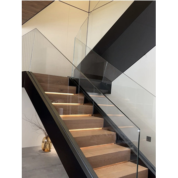 Systèmes de balustrade d&#39;escalier en verre d&#39;escalier en verre d&#39;escalier en aluminium intérieur sans cadre
