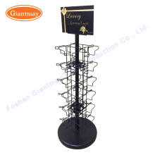 Customized Greeting Postcard Wire Rotating Display Postcard Counter Display Metal Stands Gift Cards Rotatable