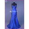 ED Bridal Exquisite Mermaid Sweetheart Lace Up Back Bow Sash Beaded Blue Long Evening Dress 2017