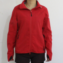 Rojo brillante de 4 vías de tela estirada impermeable impermeable para mujer adulta