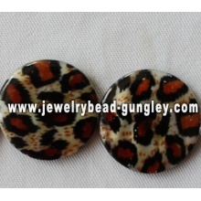 leopard print style freshwater shell beads