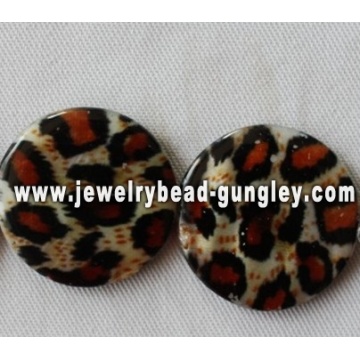 contas de água doce shell de impressão estilo de leopardo