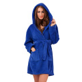 Soft 100% polyester coral fleece bathrobe for women