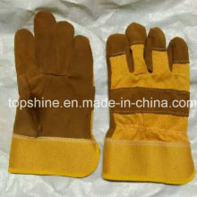 Worker Professioanl Labor Industrial Safety Cowhide Split Leather Gloves