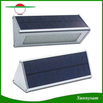 Solar Wall Lights Alumbrado de aluminio al aire libre 48 LED microondas sensor de radar Lámparas de ahorro de energía de ahorro de energía para el jardín