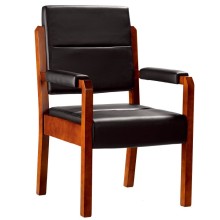 High End Real Leather Solid Wood Guest Chair