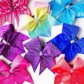 prism and line cheer bows ribbon hot fix rhinestone motif