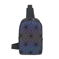 Rhombus Geométrico Reflectante Hombro Sling Bag Diamond Lattice Luminoso Láser Pechos Bolsas