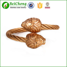 lion head wire line rose gold stainless steel bracelet