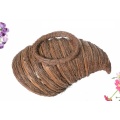 awn and broom leaf weaving cornucopia flower basket