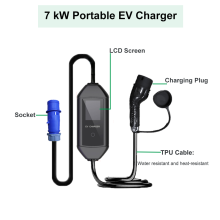 7kW AC Portable Type EV Charger LCD Display