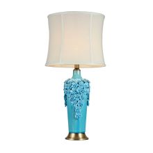 Luz cyan flor cerâmica base lâmpadas de mesa (mt112078s)