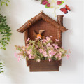 Origin Rustic Style Flowerpot Wooden Wall Hanging