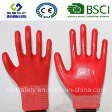 13G Poliéster Shell con guantes de trabajo revestidos de nitrilo (SL-N112)