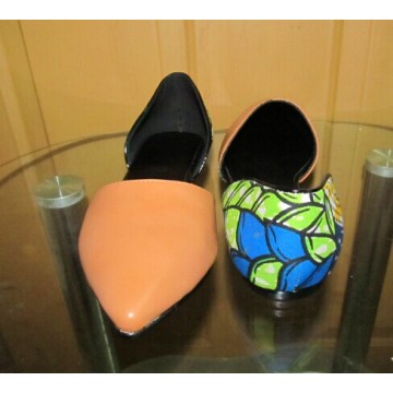Neue afrikanische gedruckte Gewebe-Art- und Weiseflache Schuhe (HCY02-1801)