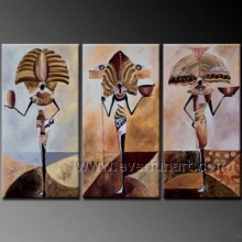 Figura africana abstrata moderna pintura a óleo na lona