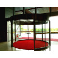 Automatic curved sliding door with glass