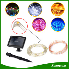 120LED Cuivre Silver Wire Solar String Light pour Noël Décoration de jardin