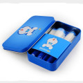 Ensemble de brosse cosmétique 7PCS avec boîtier en métal mignon bleu Doraemon