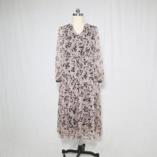 lady long casual fashion printed chiffon dress