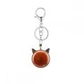 Gemstone Cat Shape Crystal Stone Keychains Natural Stone Animal Bag Charm Key Chain Quartz Jasper Key Ring for Anniversary Gift