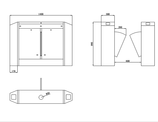 Card Reader Turnstile Gate