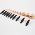 OEM Logo Package Broche à dents Maquillage Brush Tools Set 10PCS Oval