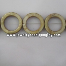 yellow donut shape fresh water shell beads