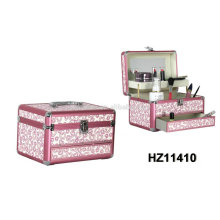 2014 fashionale aluminum beauty case with 2 trays inside