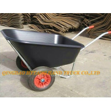 double wheel plastic tray wheelbarrow