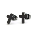 Stainless steel gold cross stud earrings