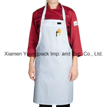 White 100% Organic Cotton Canvas Kitchen Cooking Apron for Women