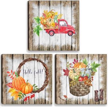 Pumpkin Farmhouse Canvas Wall Art