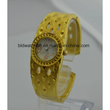 Calidad Hembras Relojes De Oro Pulsera Reloj Cuarzo De Latón