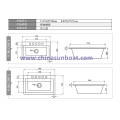 Sunboat Household Cast Iron Kitchen Sink Rectangular Single Slot Enamel Sink