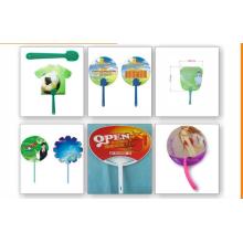 Promocional plástico / PP Hand Fan com rebite