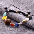 Trendy colorful beaded solar system bracelet