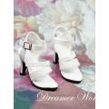 1/3Girl Shoes White/Black High-heeled Sandals for SD BJD