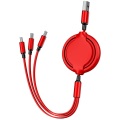 3 en 1 cable de carga USB retráctil