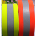 fluorescent red silver flame retardant warning reflective tape with cotton backing