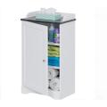 Contemporary White Corner Bathroom  Floor Storage Cabinet