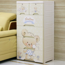 Cartoon Bear Design Cabinet de rangement en plastique pour tiroirs (8505)