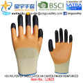 13G Polyester Shell Latex 3/4 Gants renforcés avec doigts (L2623) avec CE, En388, En420, Gants de travail